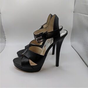 Michael Kors Oksana Leather Heel Sandals SZ 9